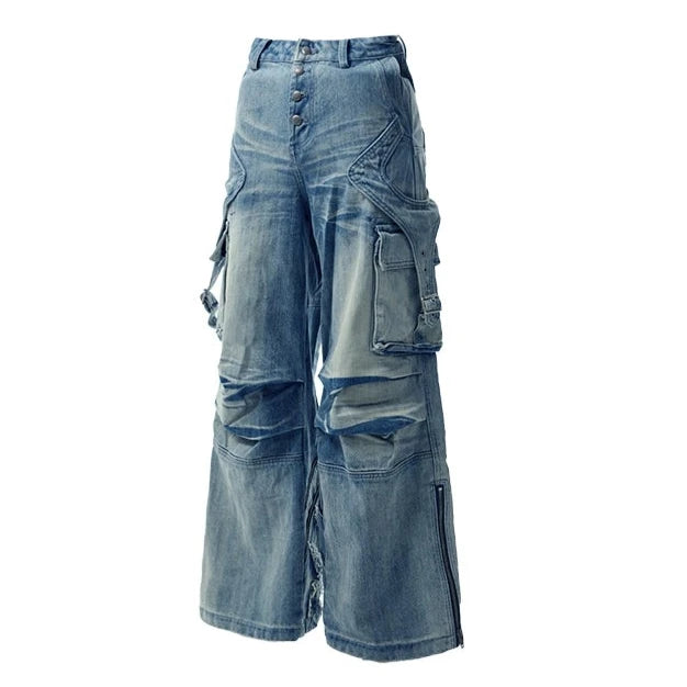 wide leg loose denim pants gm16009