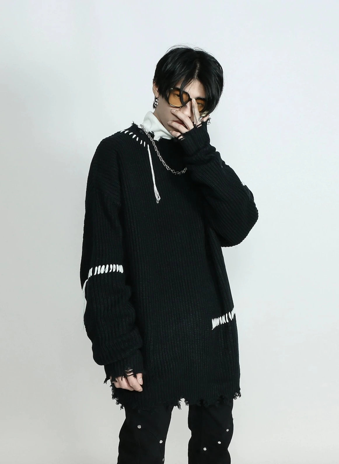 line damege knit gm15504