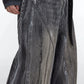Heavy retro distressed wide-leg loose denim gm15308