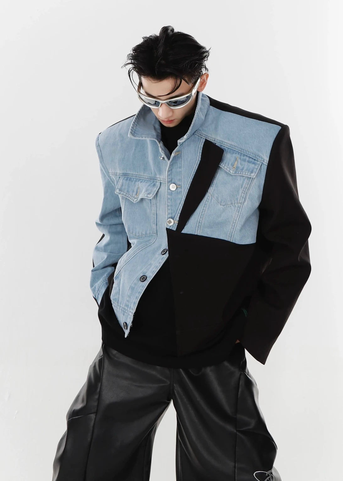 pioneer deconstructed denim jacket gm15350