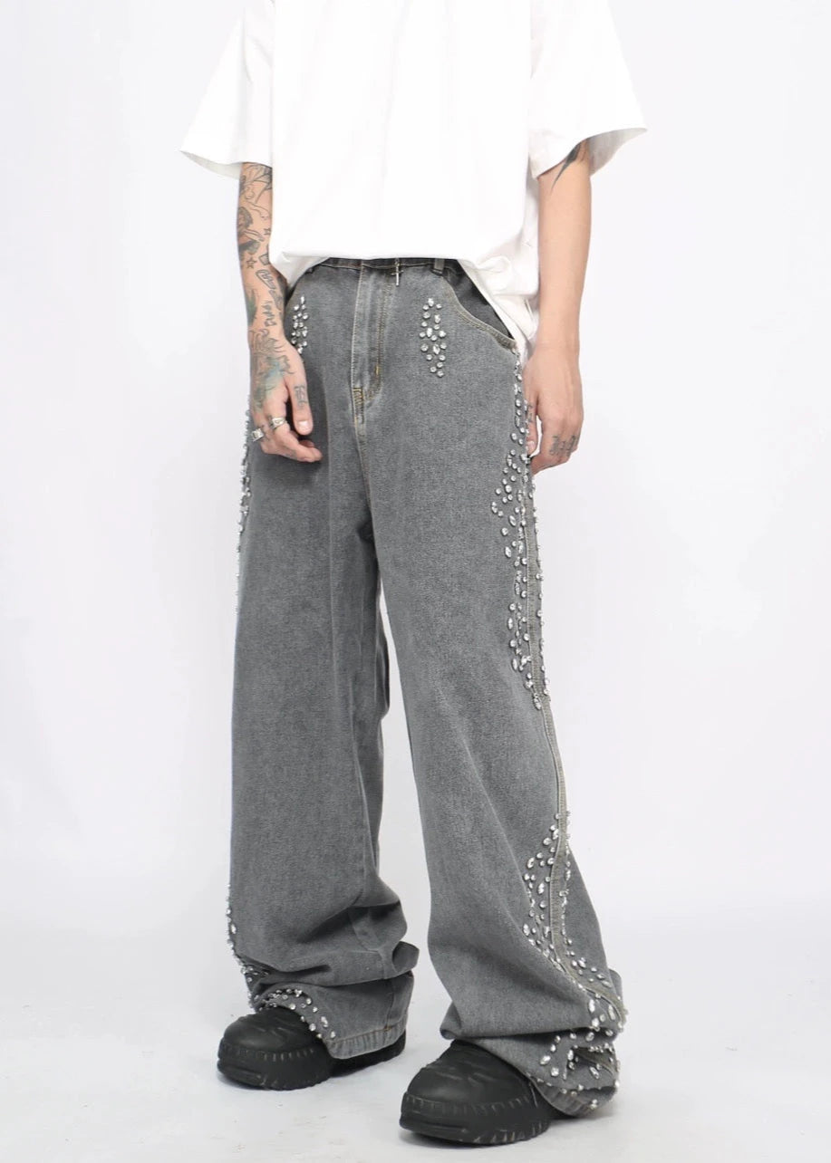 diamond washed denim pants gm15845