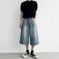 A-Line Wide Leg Cropped Denim gm16632
