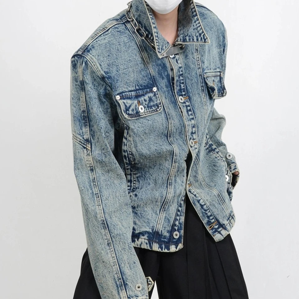 square shoulder denim jacket gm15150