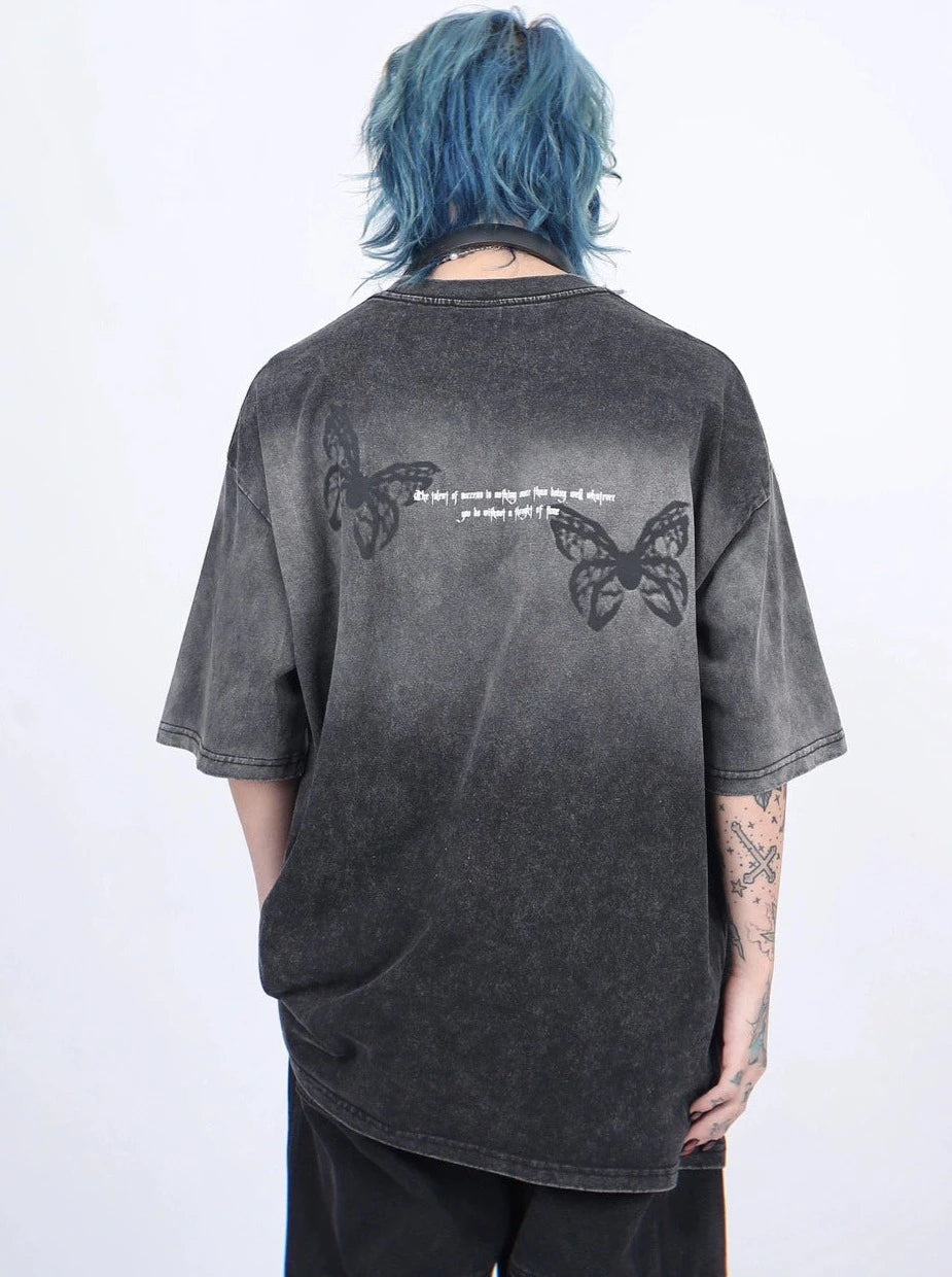 oversize butterfry print T-shirt gm15326