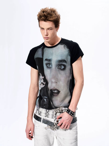 Faded Phone Call Portrait Print Tshirt gm16436