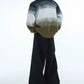 fur contrast gradient knit gm16291