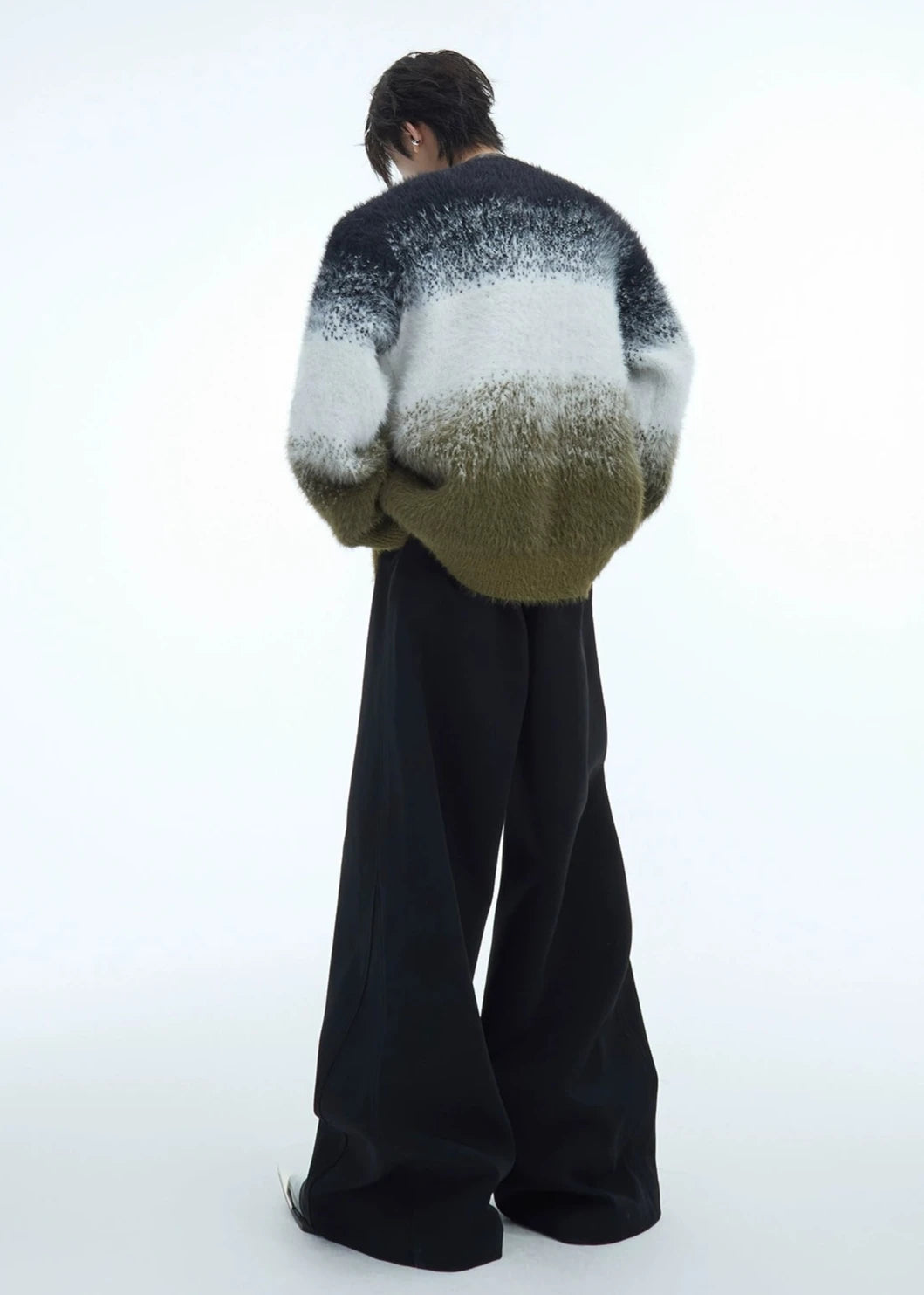 fur contrast gradient knit gm16291