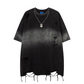 gradient hand cut holes short-sleeved T-shirt gm15322