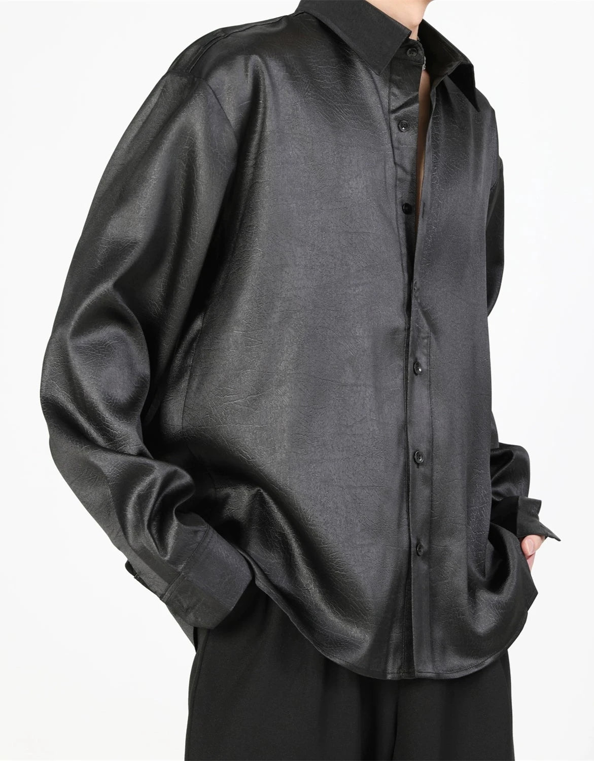 leather yuppie long-sleeved shirt gm15430