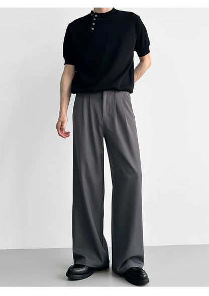 High-Waisted Pleated Wide Leg Trousers Pants gm16626
