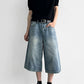 A-Line Wide Leg Cropped Denim gm16632