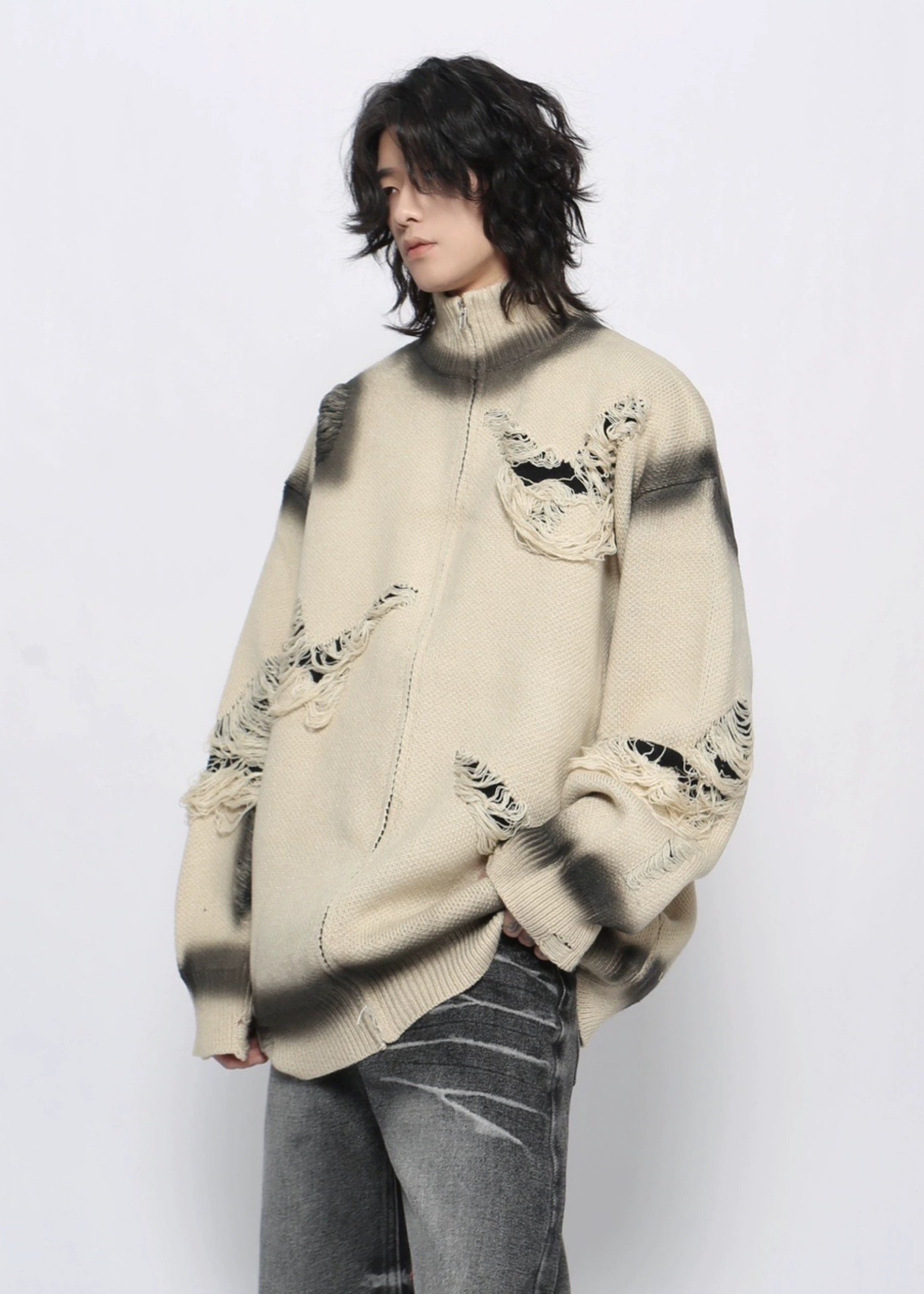 spray-painted knit gm16386