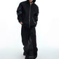 leather splicing plus velvet hoodie gm15989