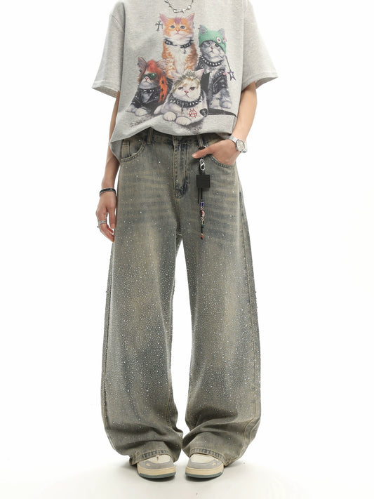 Rhinestone Wide Leg Denim gm16622