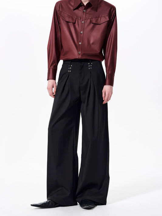 Eyelet Hardware Peaked Lapel Pants gm16403