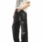 Distressed Faded Wide Leg Denim gm16620
