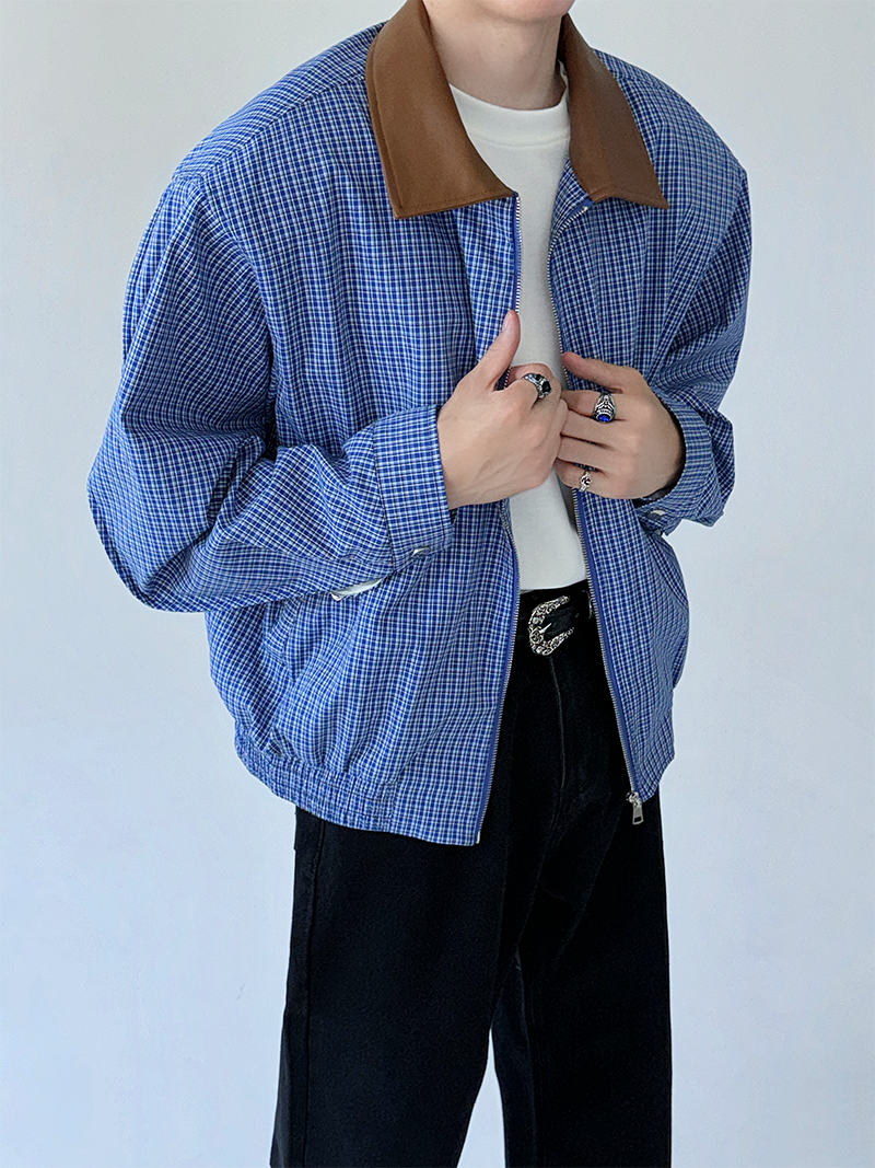 plaid blue jacket gm15484