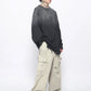 washed hem cut long T-shirt gm16120