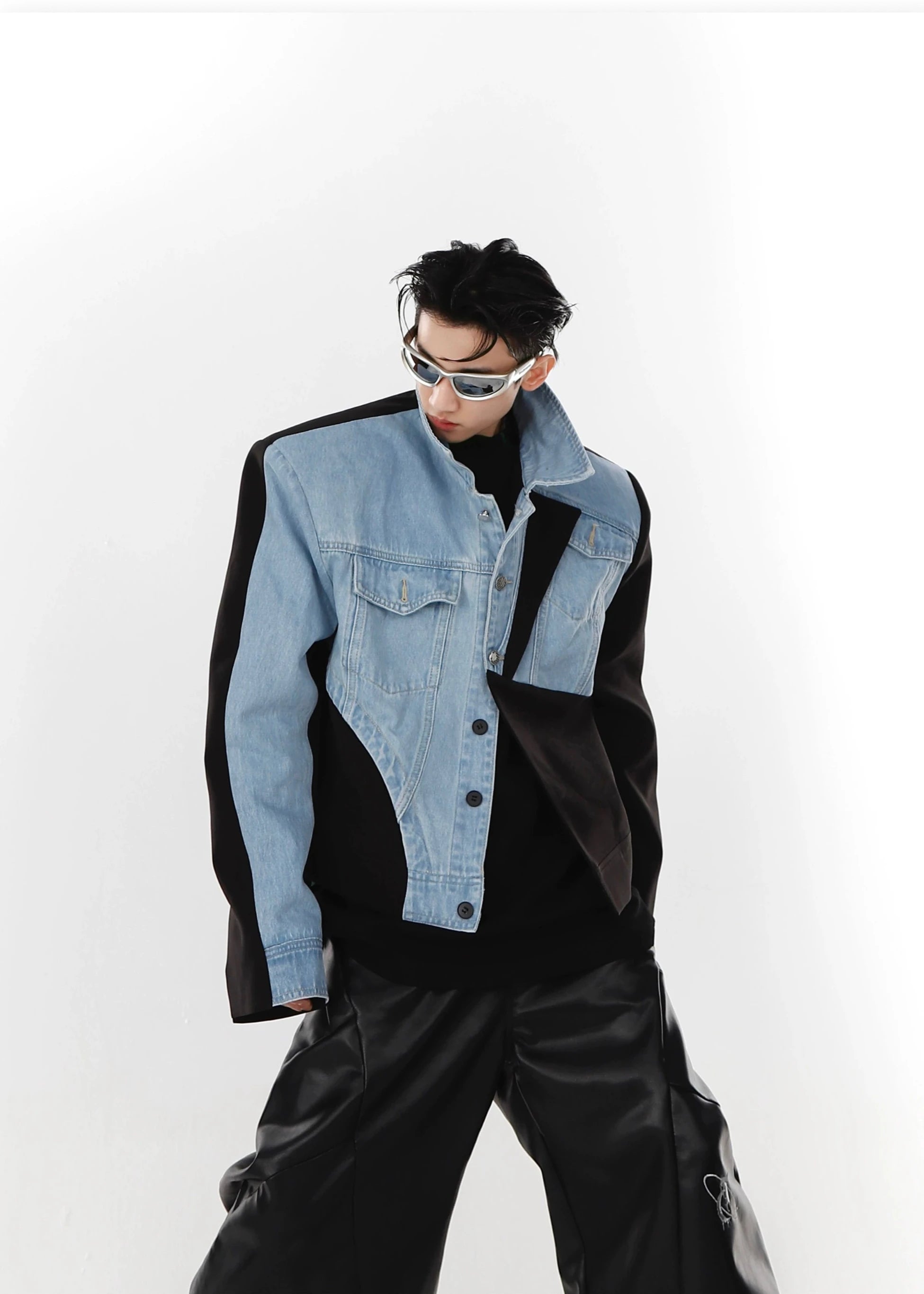 pioneer deconstructed denim jacket gm15350