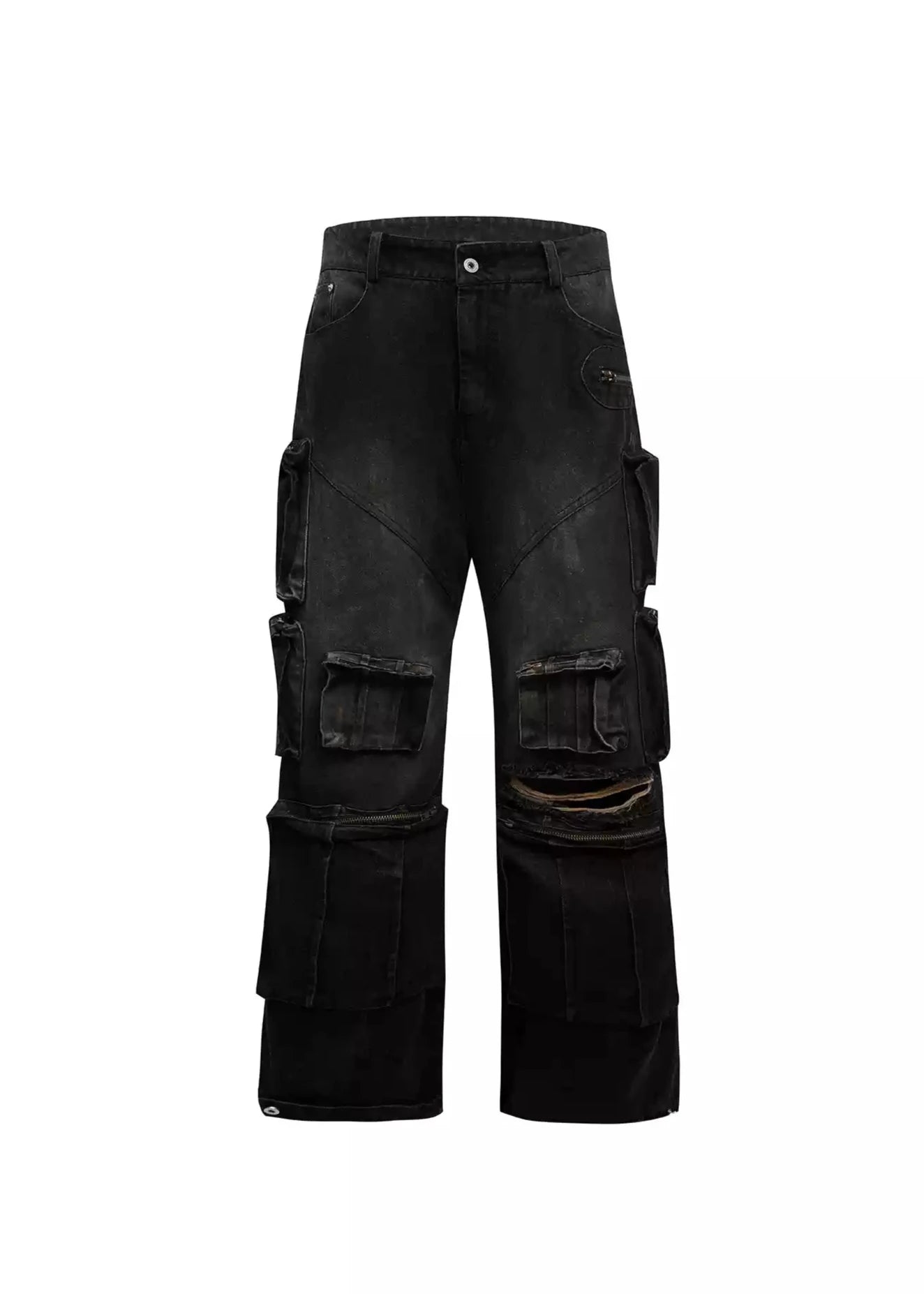 Distressed multi-pocket design denim gm15302