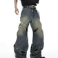 hollow loose straight denim gm15344
