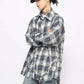 blue plaid long-sleeved shirt gm16219