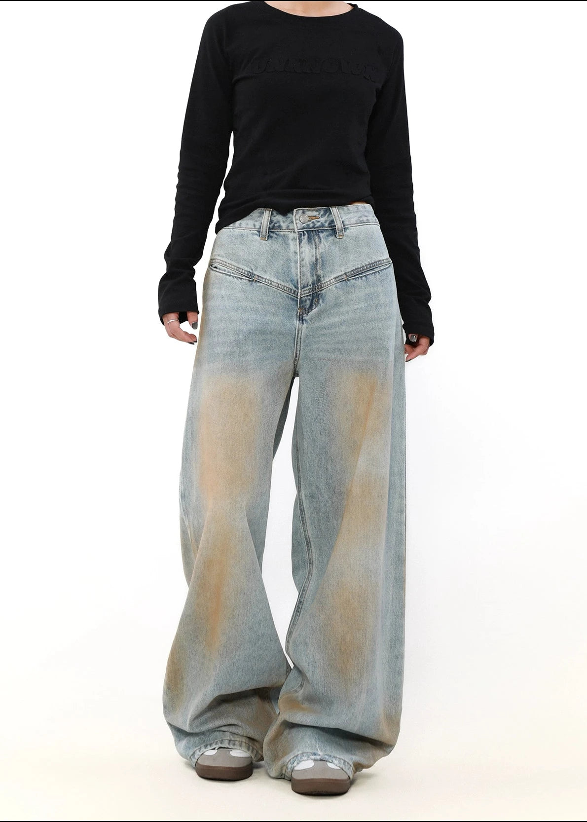 mud-dyed yellowing denim gm16064