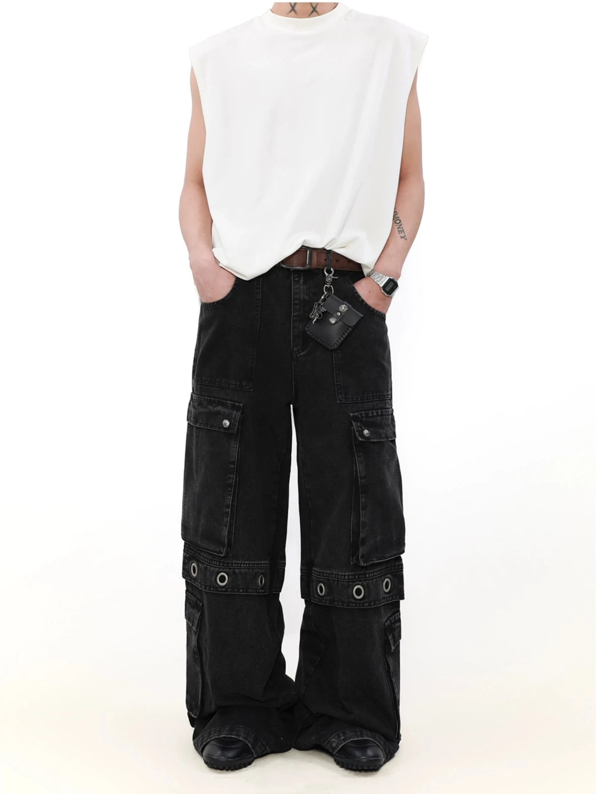 washed black denim gm15816