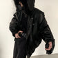 fur hooded leather jacket gm16329