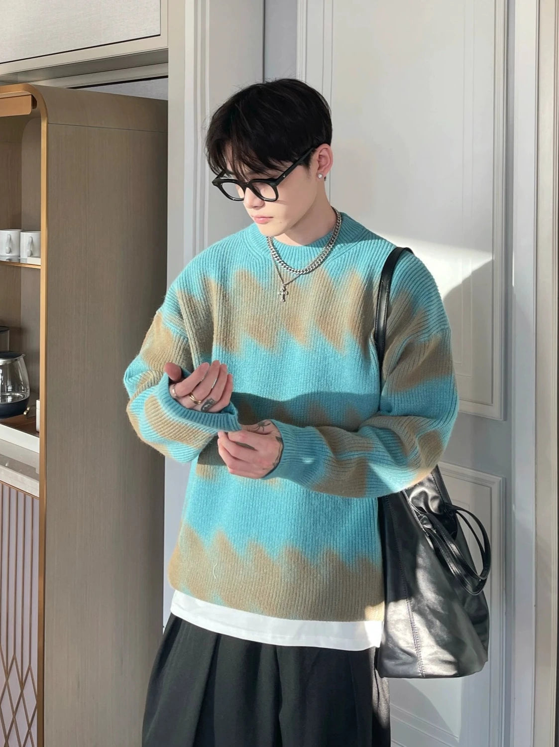 wave pattern sweater gm15601