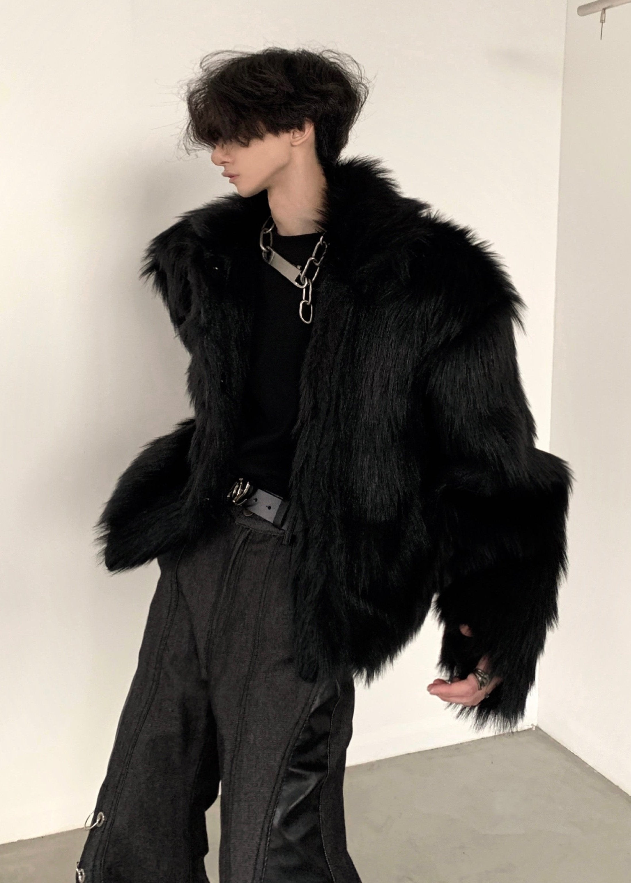 fur short retro jacket gm16337