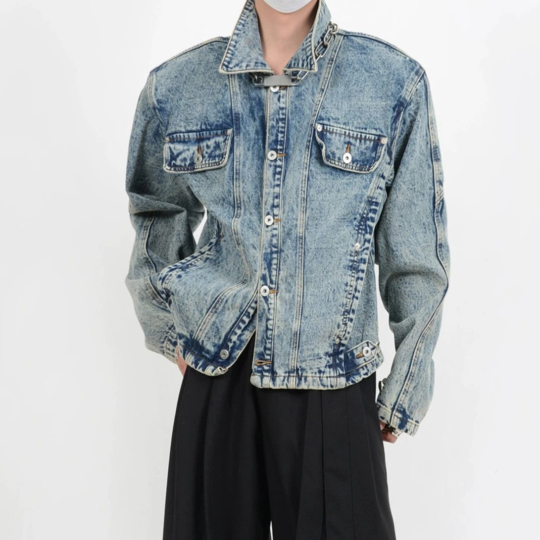 square shoulder denim jacket gm15150