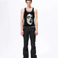 Grunge Face Print Contrast-Trim Tanktop gm16430