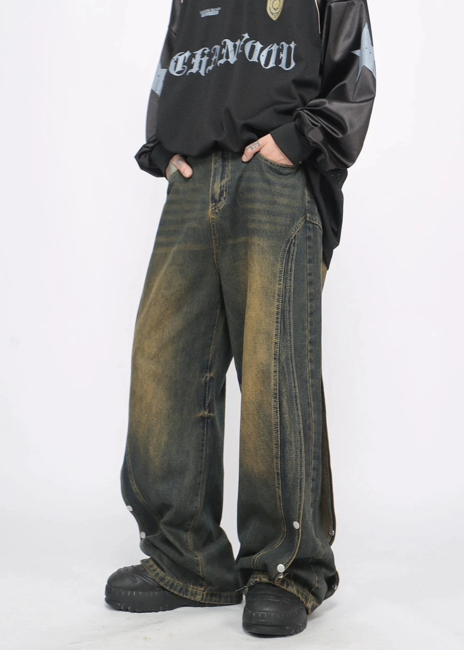 washed yellow denim pants gm15847