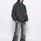 washed velvet hoodie gm16347