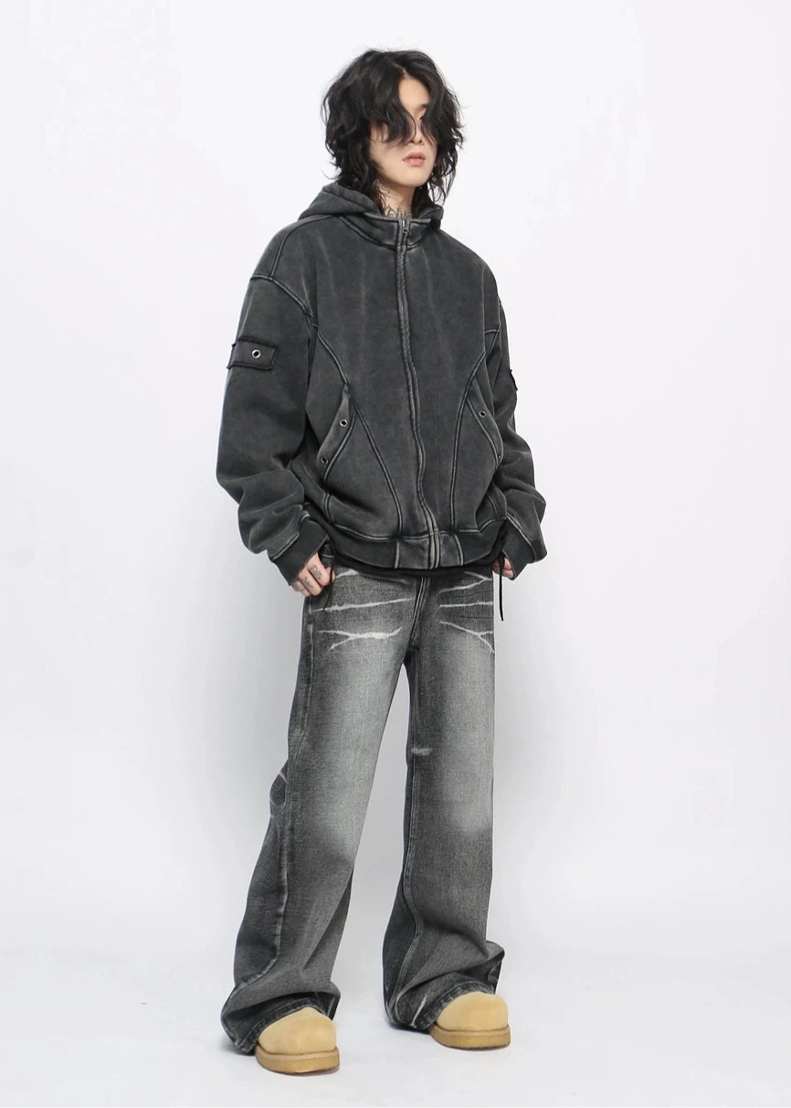 washed velvet hoodie gm16347