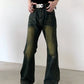 yellow flared denim pants gm16319