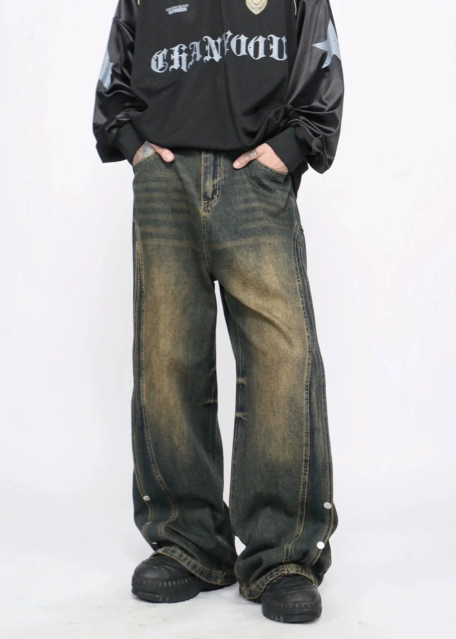 washed yellow denim pants gm15847