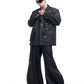 black satin scimitar wide leg pants gm15893