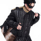 woven cross short leather jacketgm16305