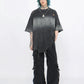 gradient hand cut holes short-sleeved T-shirt gm15322