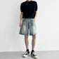 Washed Denim Half Pants gm16629