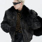 shoulder padded fur jacket gm16313