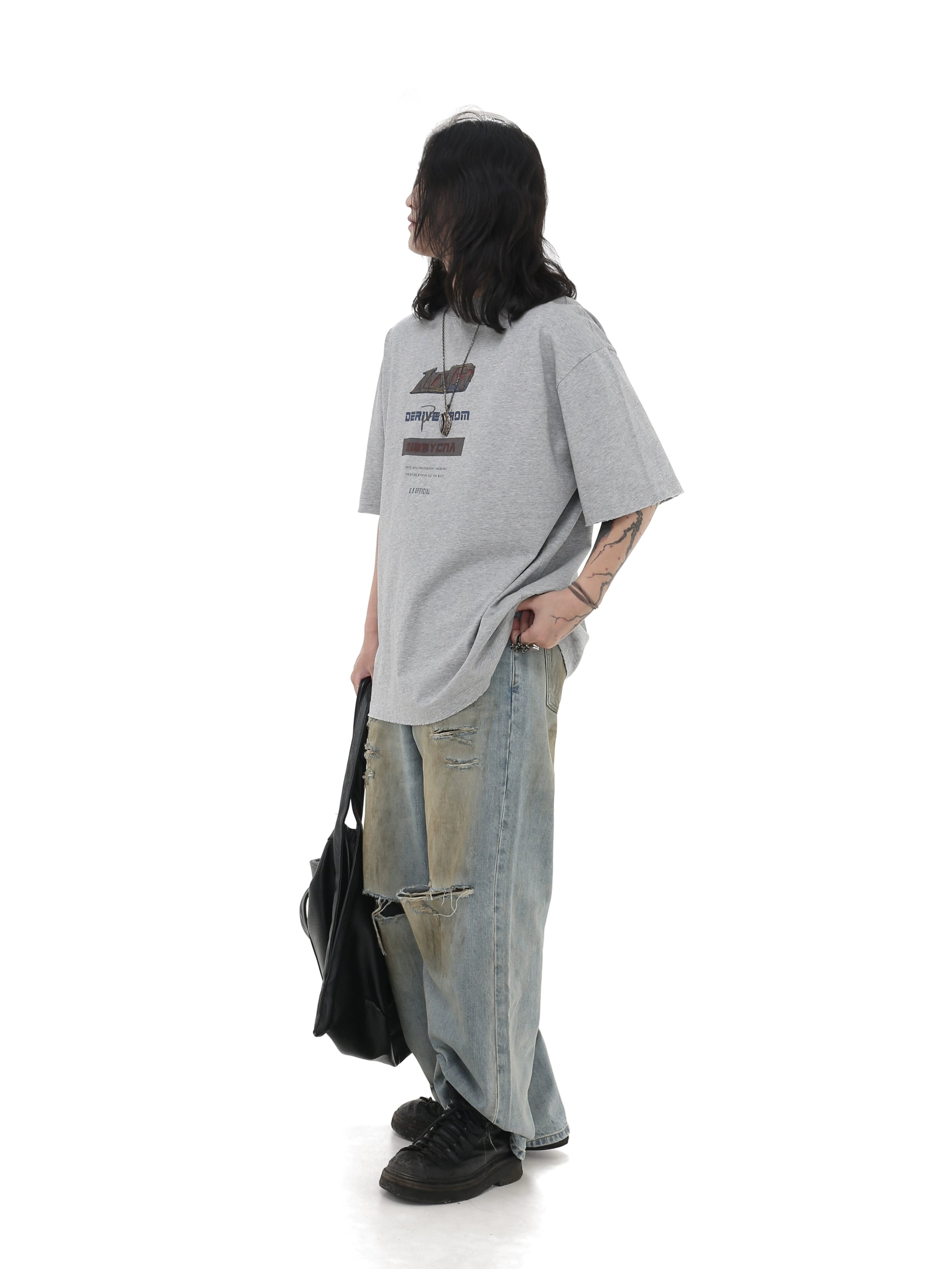 loose casual round neck half-sleeved T-shirts gm15280