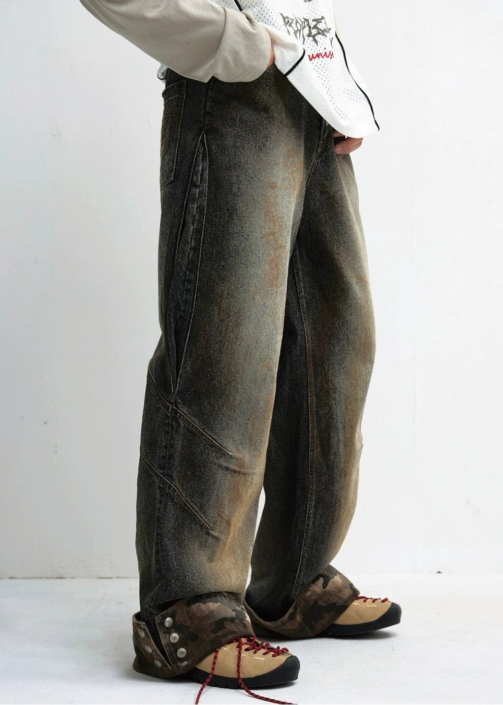 washed peoole style denim pants gm16044