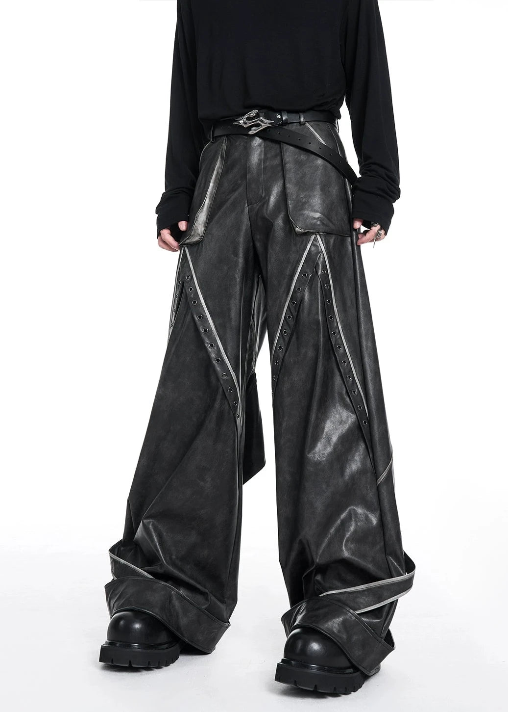 heavy shiny leather pants gm16206