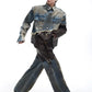 leather and denim jacket gm15905