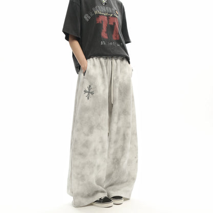 Tie-Dye Washed Wide-Leg Sweatpants gm16621