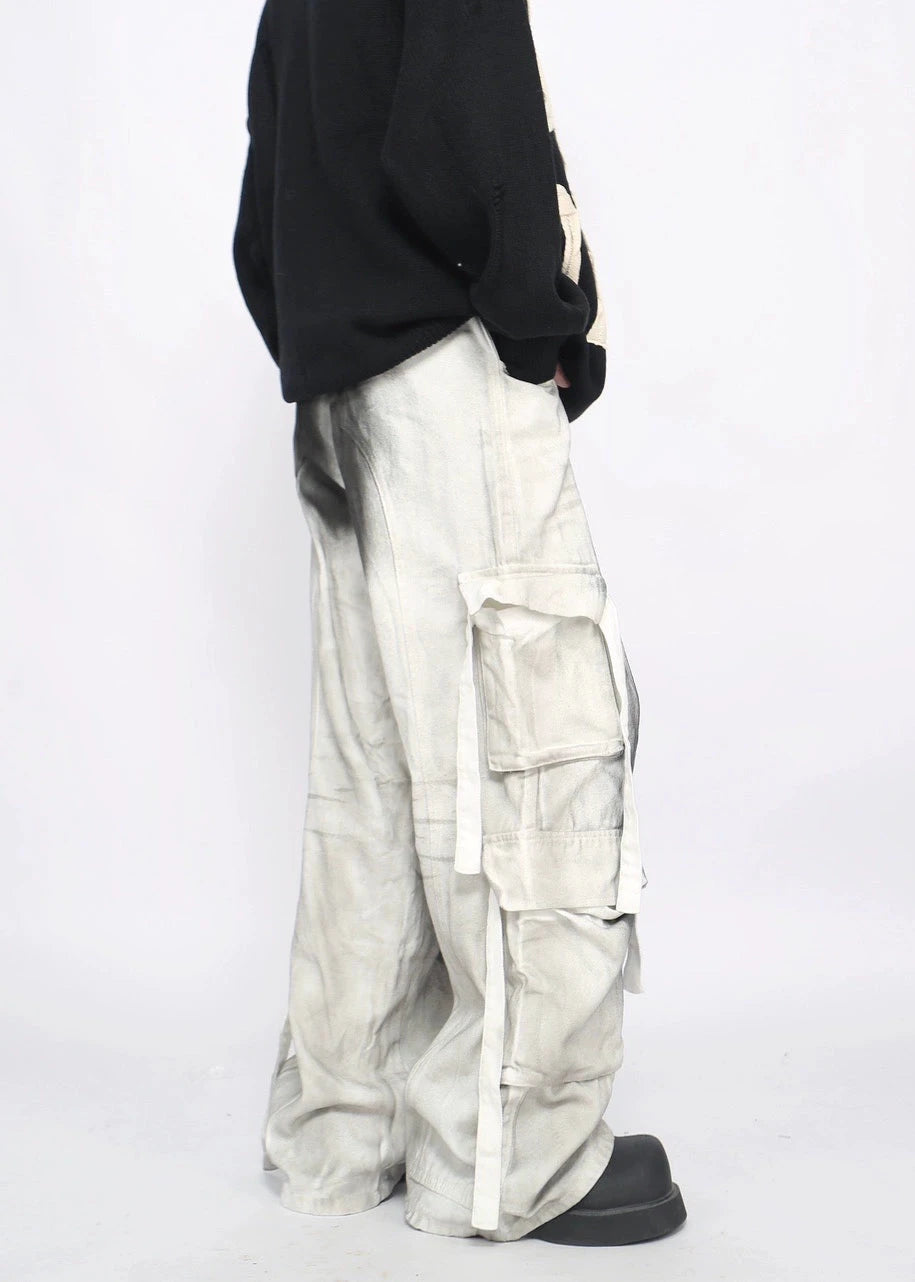 street dirty white cargo pants gm16118