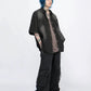 retro washed denim short-sleeved shirt gm15340